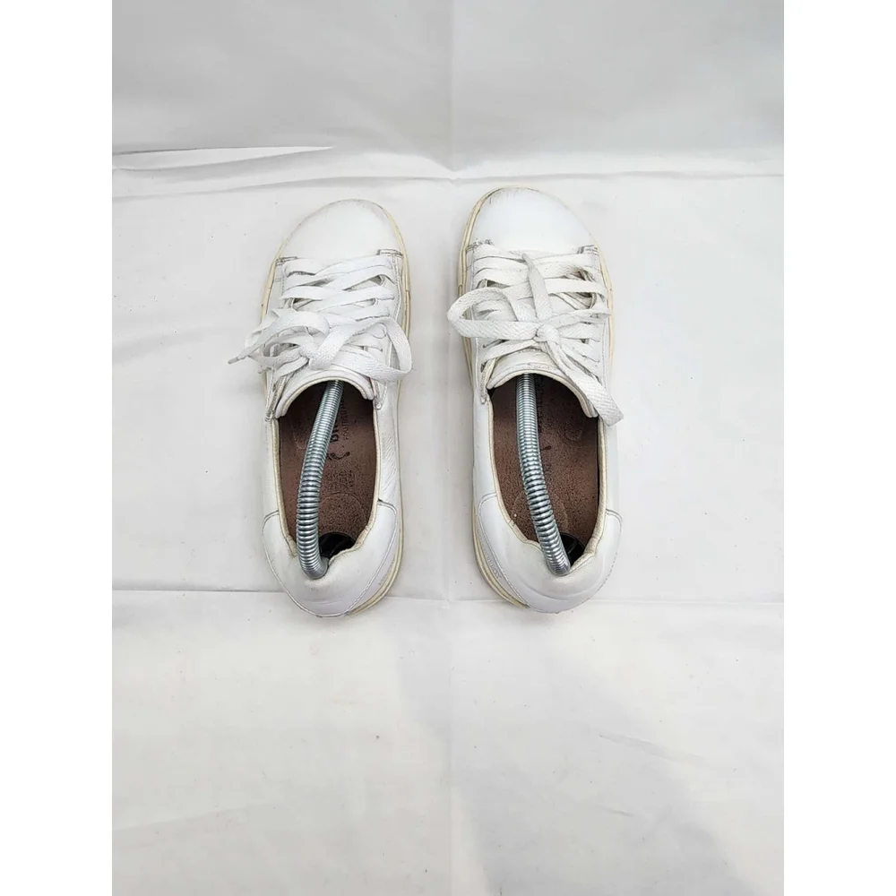 BIRKENSTOCK Low Top Leather Sneakers White Lace Up Size 39 S Used